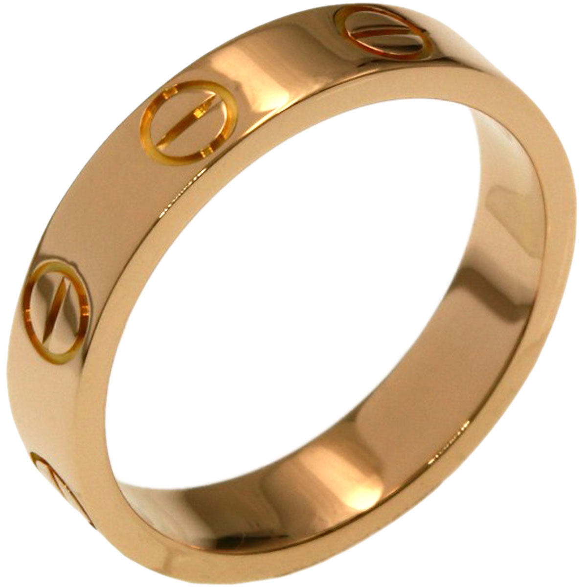 CARTIER Mini love ring # 47 Ring K18 Pink Gold Ladies [Used]