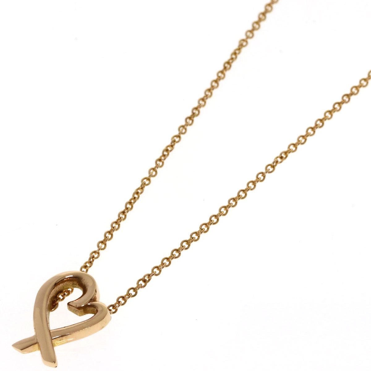 TIFFANY&Co. Loving heart Necklace K18 Pink Gold Ladies [Used]