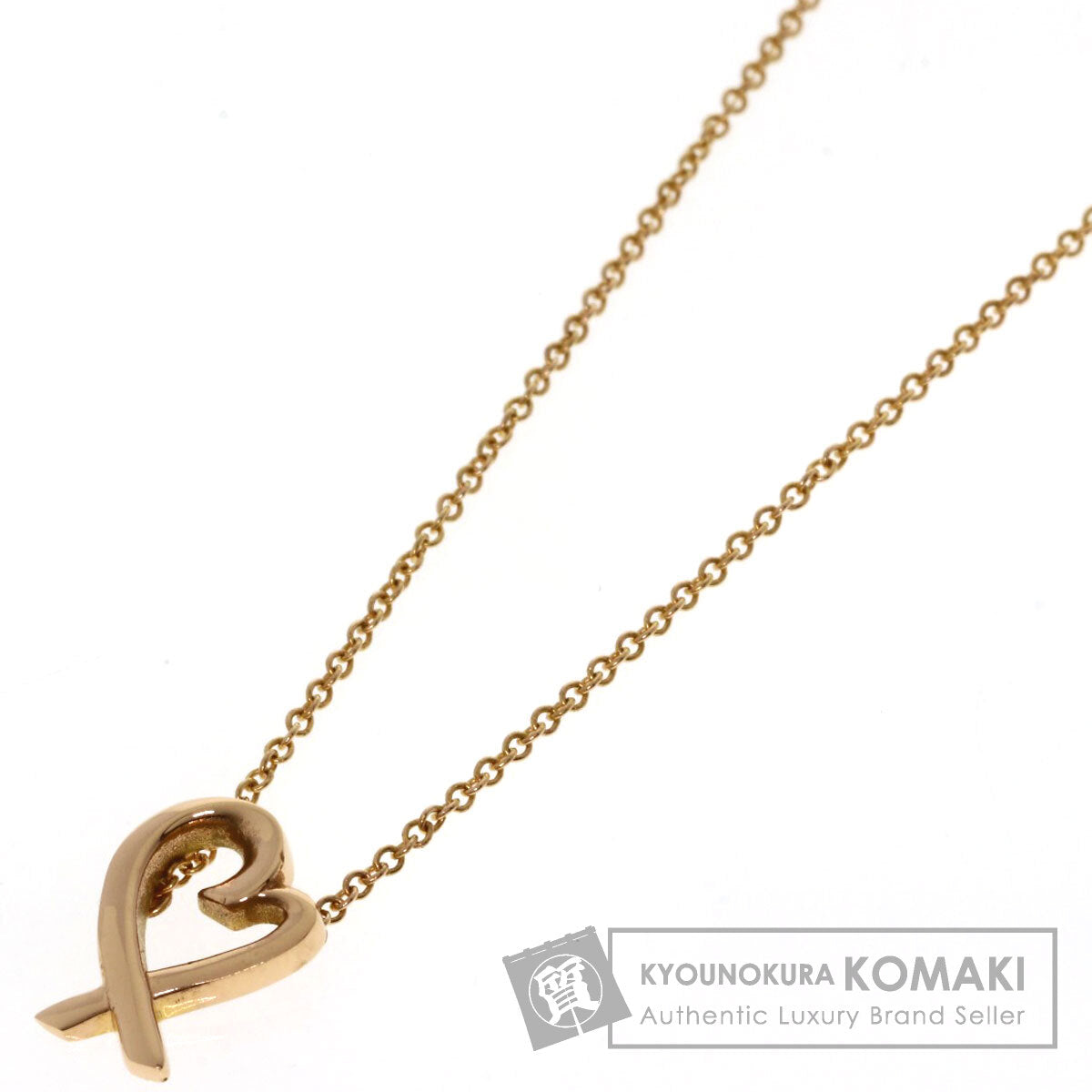 TIFFANY&Co. Loving heart Necklace K18 Pink Gold Ladies [Used]