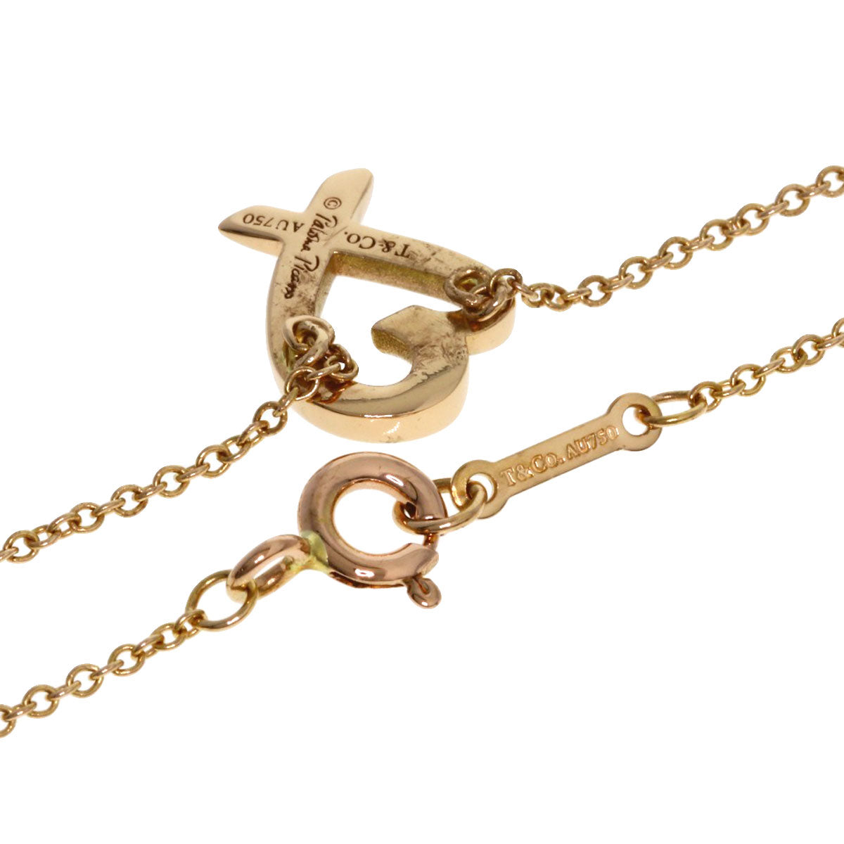 TIFFANY&Co. Loving heart Necklace K18 Pink Gold Ladies [Used]