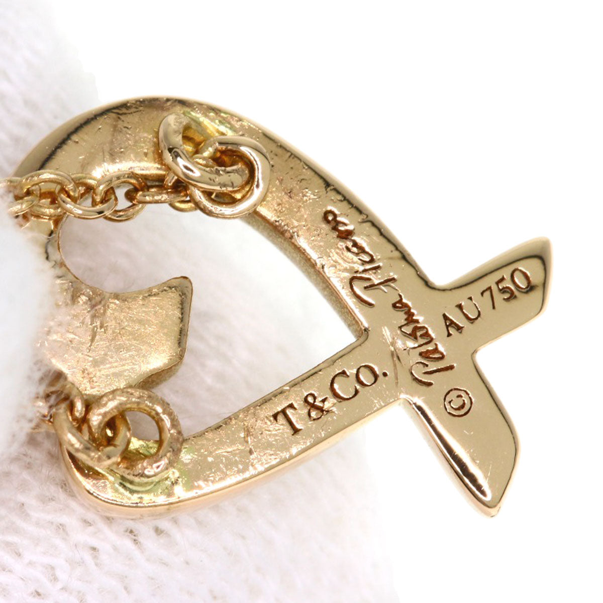TIFFANY&Co. Loving heart Necklace K18 Pink Gold Ladies [Used]
