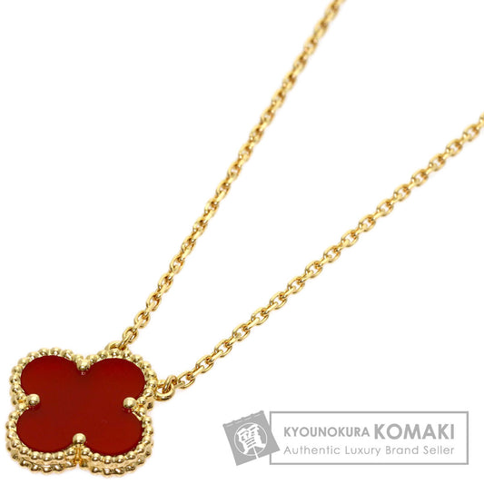 Van Cleef & Arpels Vintage Alhambra Carnelian Necklace K18 Yellow Gold Ladies [Used]