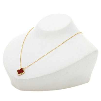 Van Cleef & Arpels Vintage Alhambra Carnelian Necklace K18 Yellow Gold Ladies [Used]