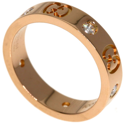 GUCCI Icon Diamond #8 Ring K18 Pink Gold Ladies [Used]
