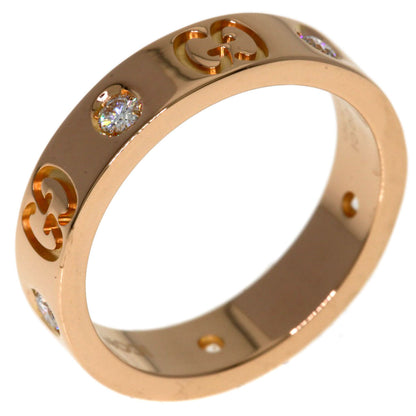 GUCCI Icon Diamond #8 Ring K18 Pink Gold Ladies [Used]