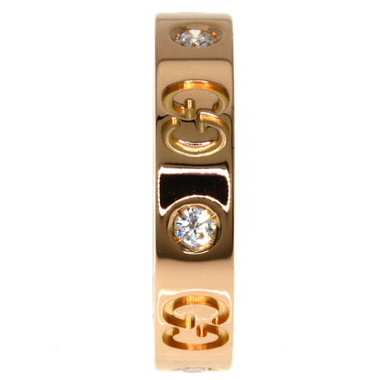 GUCCI Icon Diamond #8 Ring K18 Pink Gold Ladies [Used]