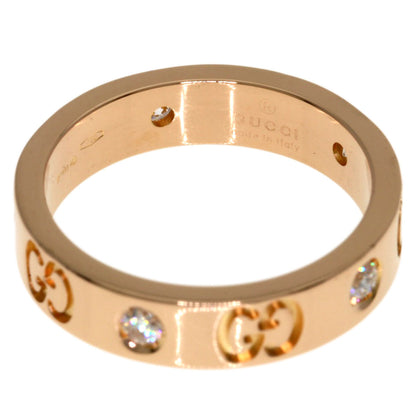 GUCCI Icon Diamond #8 Ring K18 Pink Gold Ladies [Used]