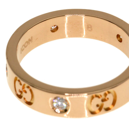 GUCCI Icon Diamond #8 Ring K18 Pink Gold Ladies [Used]