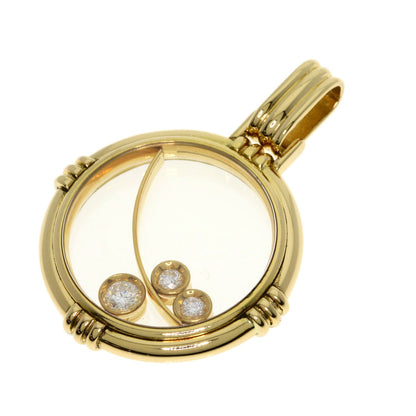WALTHAM 3P Diamond Pendant top K18 Yellow Gold Ladies [Used]