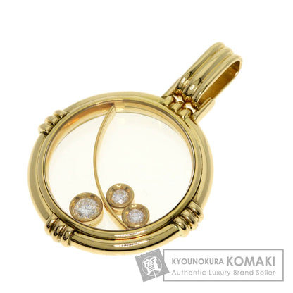 WALTHAM 3P Diamond Pendant top K18 Yellow Gold Ladies [Used]
