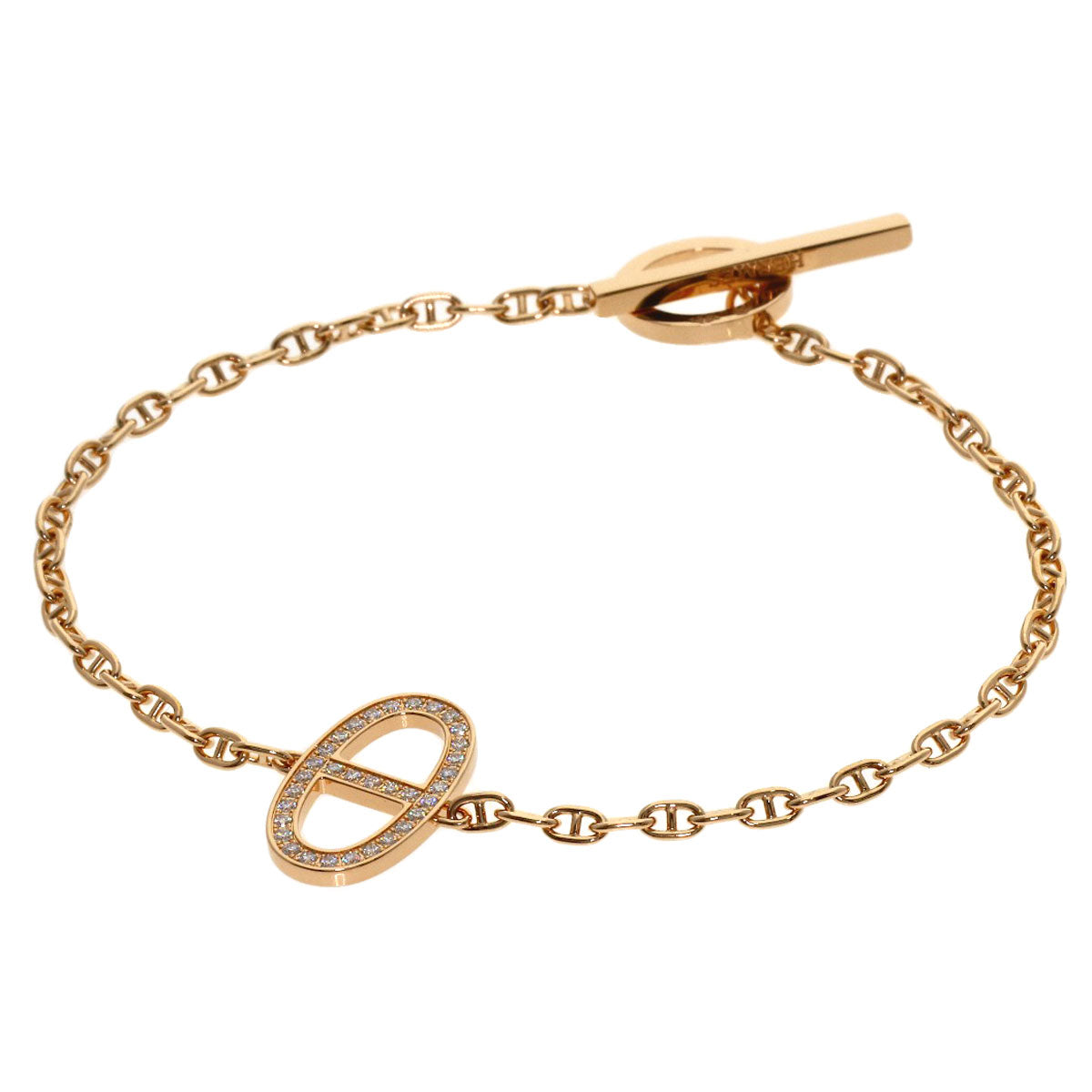 HERMES Chaine d'Ancre Contour Bracelet K18 Pink Gold Ladies [Used]