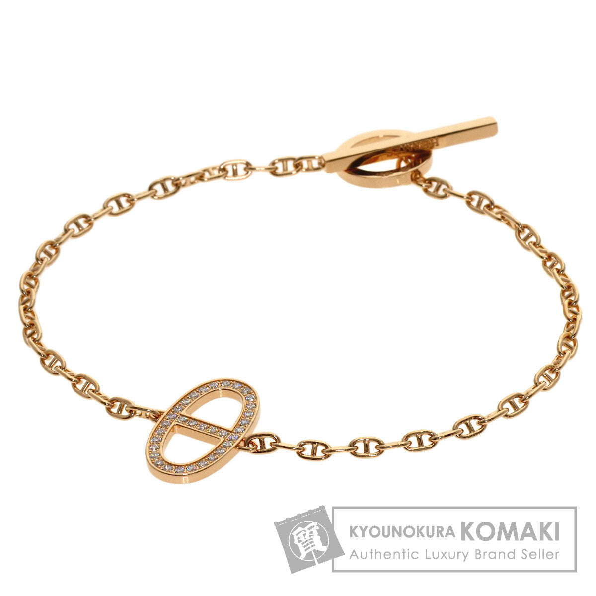 HERMES Chaine d'Ancre Contour Bracelet K18 Pink Gold Ladies [Used]