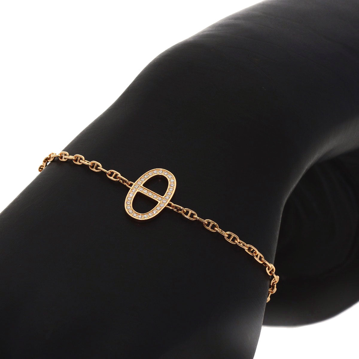HERMES Chaine d'Ancre Contour Bracelet K18 Pink Gold Ladies [Used]