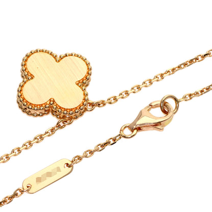 Van Cleef & Arpels Vintage Alhambra Pink Sable Diamond 2015 Holiday Limited Edition Necklace K18 Pink Gold Ladies [Used]