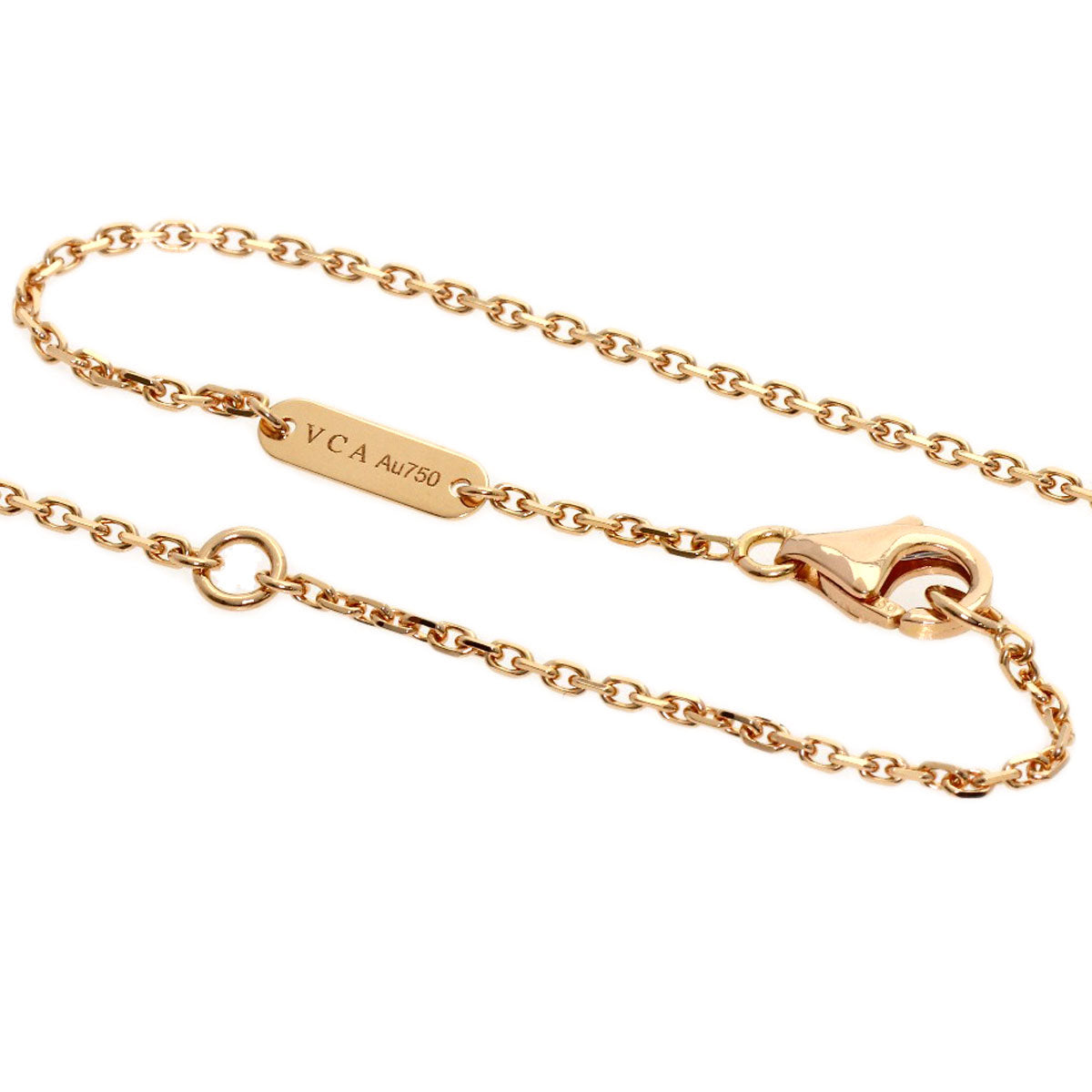 Van Cleef & Arpels Vintage Alhambra Pink Sable Diamond 2015 Holiday Limited Edition Necklace K18 Pink Gold Ladies [Used]