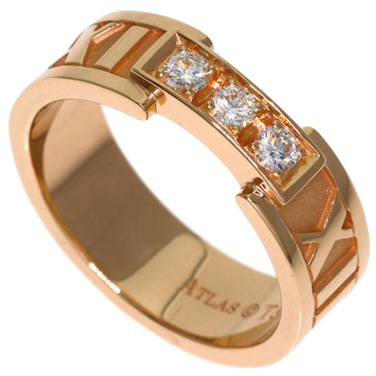 TIFFANY&Co. Atlas 3P Diamond Ring K18 Pink Gold Ladies [Used]