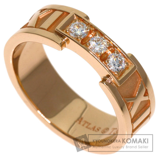 TIFFANY&Co. Atlas 3P Diamond Ring K18 Pink Gold Ladies [Used]