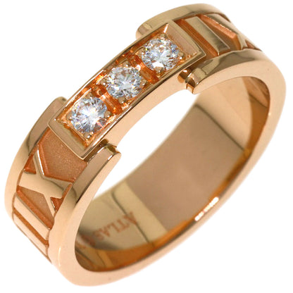 TIFFANY&Co. Atlas 3P Diamond Ring K18 Pink Gold Ladies [Used]