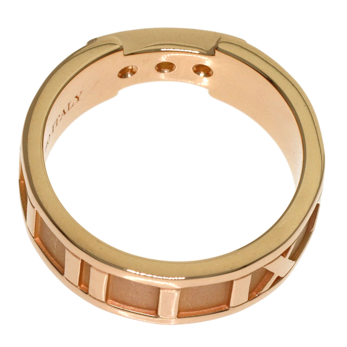 TIFFANY&Co. Atlas 3P Diamond Ring K18 Pink Gold Ladies [Used]