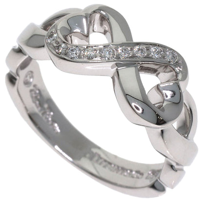 TIFFANY&Co. Double Heart Diamond Ring K18 White Gold Ladies [Used]
