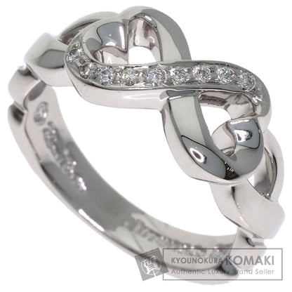 TIFFANY&Co. Double Heart Diamond Ring K18 White Gold Ladies [Used]