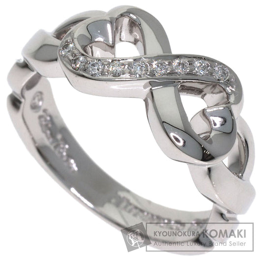 TIFFANY&Co. Double Heart Diamond Ring K18 White Gold Ladies [Used]