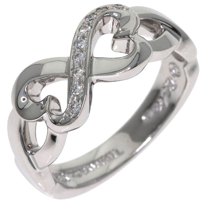 TIFFANY&Co. Double Heart Diamond Ring K18 White Gold Ladies [Used]