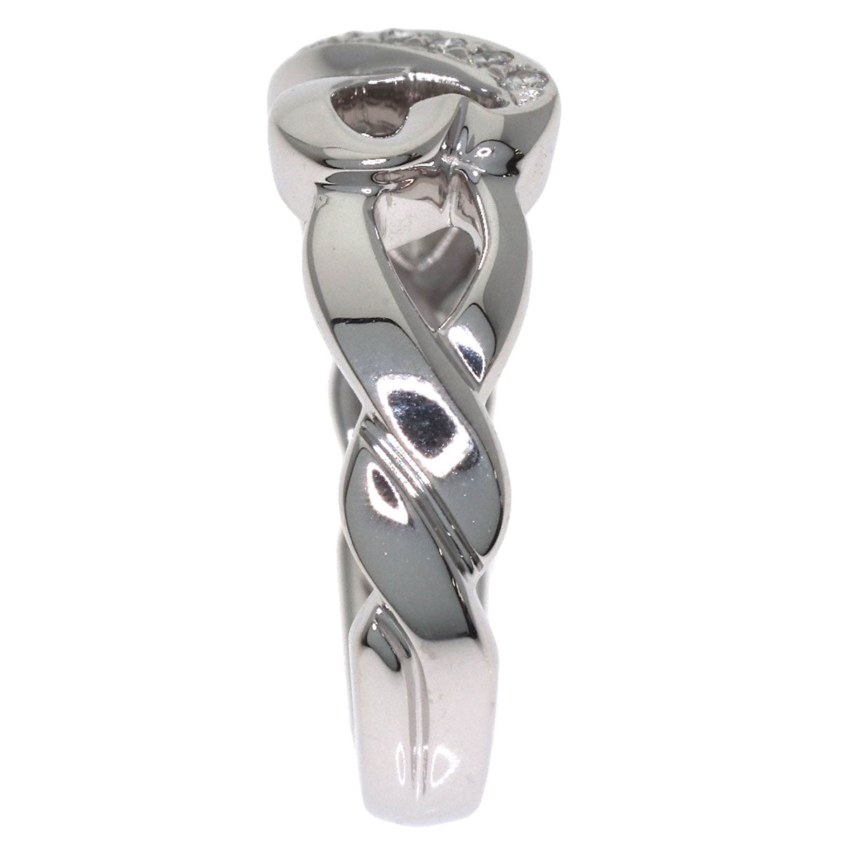 TIFFANY&Co. Double Heart Diamond Ring K18 White Gold Ladies [Used]