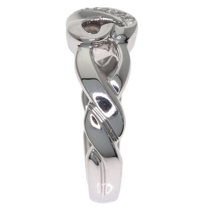 TIFFANY&Co. Double Heart Diamond Ring K18 White Gold Ladies [Used]