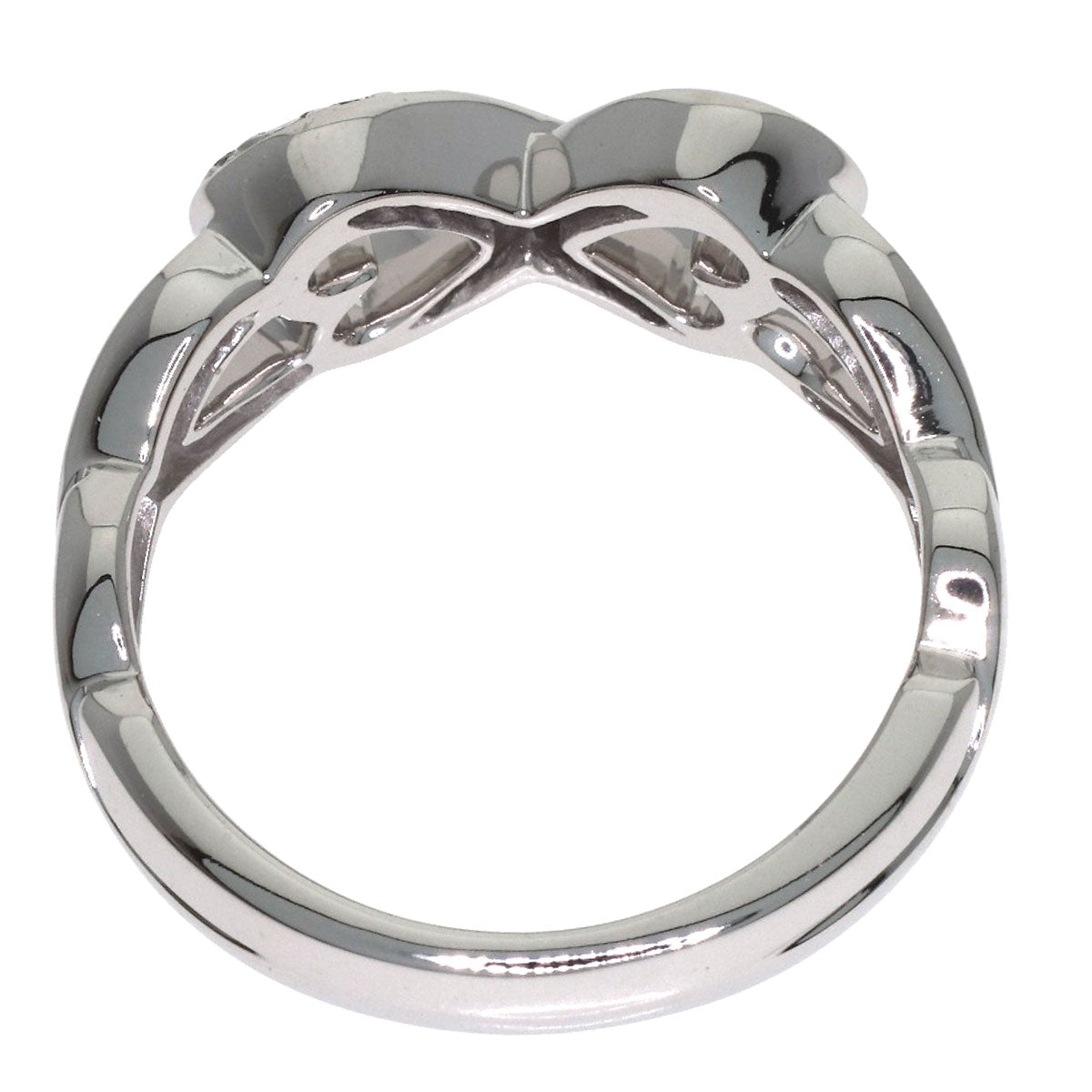 TIFFANY&Co. Double Heart Diamond Ring K18 White Gold Ladies [Used]