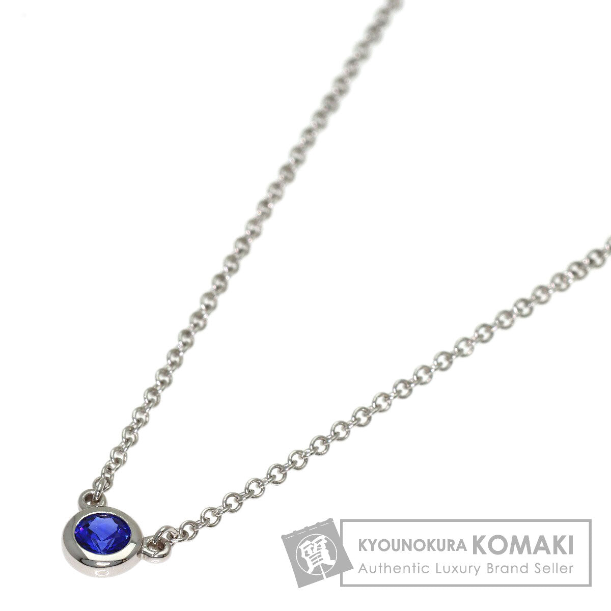 TIFFANY&Co. By The Yard Sapphire Necklace Platinum PT950 Ladies [Used]