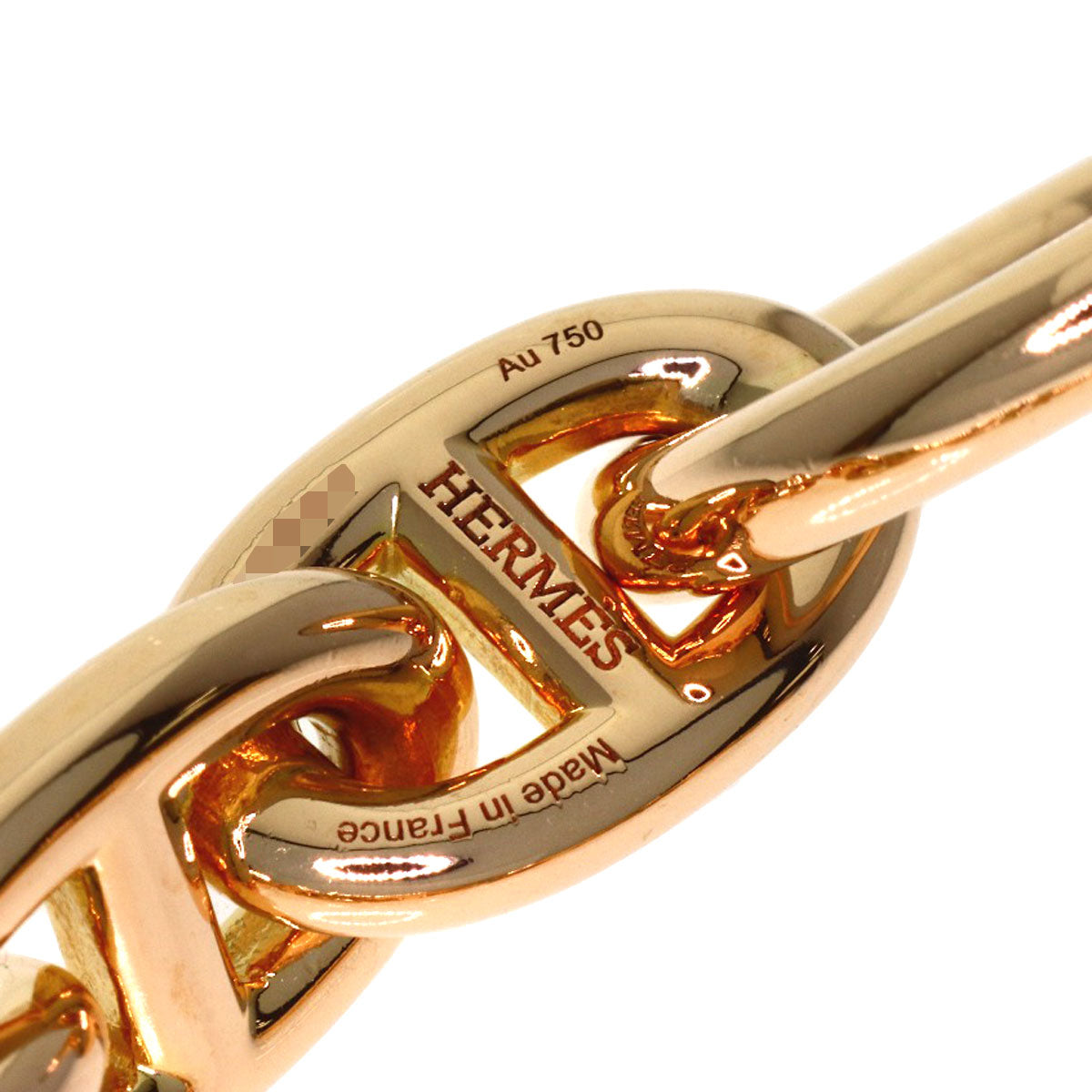 HERMES Chaine d'Ancre PM 16 frames Bracelet K18 Pink Gold Ladies [Used]
