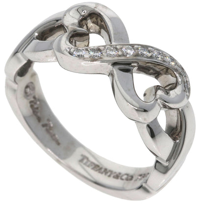 TIFFANY&Co. Double Heart Diamond Ring K18 White Gold Ladies [Used]