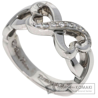TIFFANY&Co. Double Heart Diamond Ring K18 White Gold Ladies [Used]