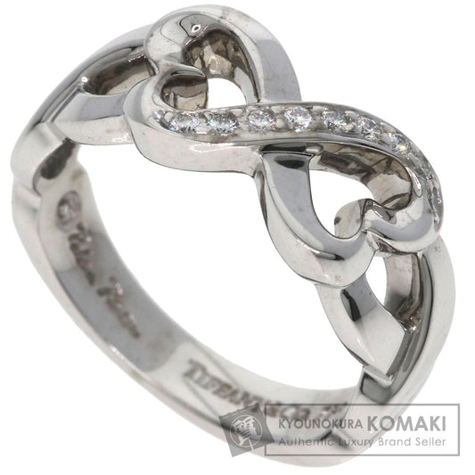 TIFFANY&Co. Double Heart Diamond Ring K18 White Gold Ladies [Used]
