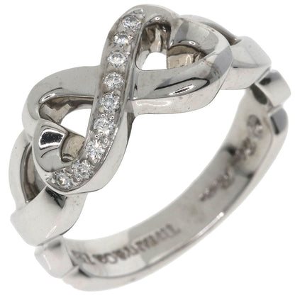 TIFFANY&Co. Double Heart Diamond Ring K18 White Gold Ladies [Used]