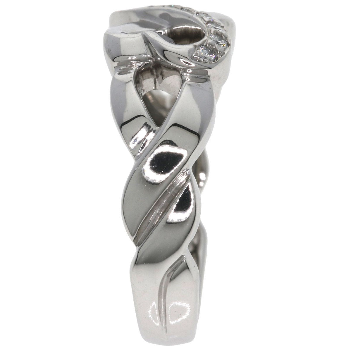 TIFFANY&Co. Double Heart Diamond Ring K18 White Gold Ladies [Used]
