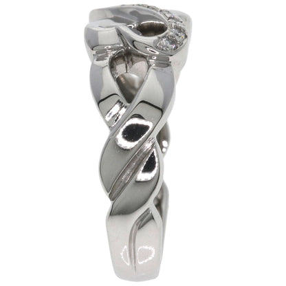 TIFFANY&Co. Double Heart Diamond Ring K18 White Gold Ladies [Used]