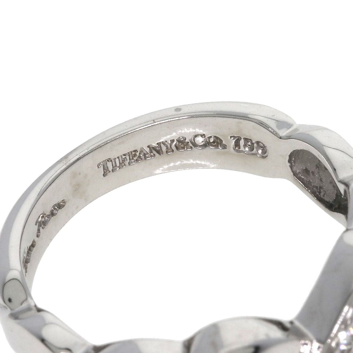 TIFFANY&Co. Double Heart Diamond Ring K18 White Gold Ladies [Used]