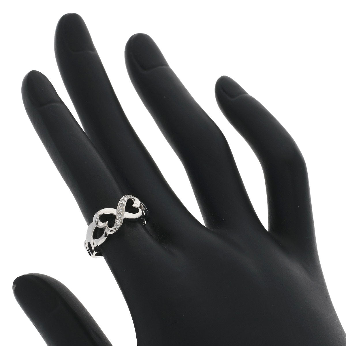 TIFFANY&Co. Double Heart Diamond Ring K18 White Gold Ladies [Used]