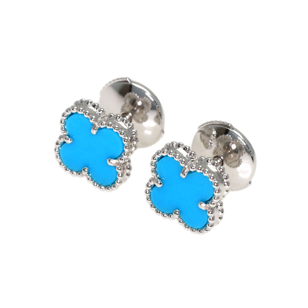 Van Cleef & Arpels Sweet Alhambra Turquoise earring K18 White Gold Ladies [Used]