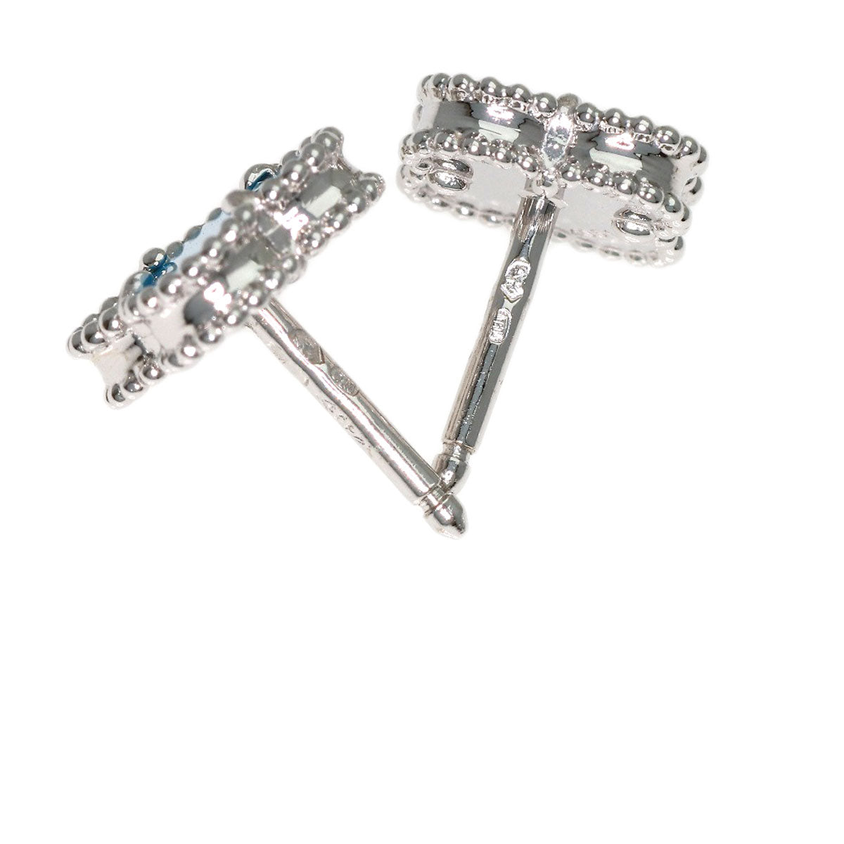 Van Cleef & Arpels Sweet Alhambra Turquoise earring K18 White Gold Ladies [Used]