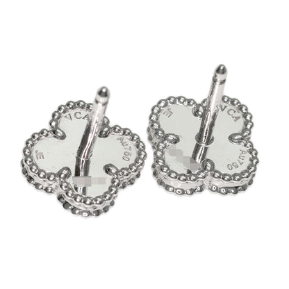 Van Cleef & Arpels Sweet Alhambra Turquoise earring K18 White Gold Ladies [Used]