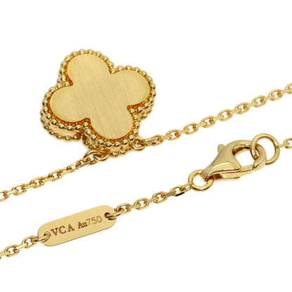 Van Cleef & Arpels Vintage Alhambra Malachite Diamond Necklace K18 Yellow Gold Ladies [Used]