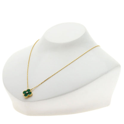 Van Cleef & Arpels Vintage Alhambra Malachite Diamond Necklace K18 Yellow Gold Ladies [Used]