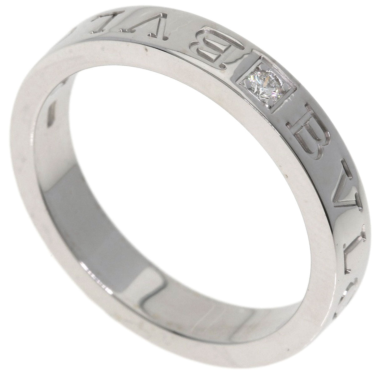 BVLGARI Double logo Diamond Ring K18 White Gold Ladies [Used]