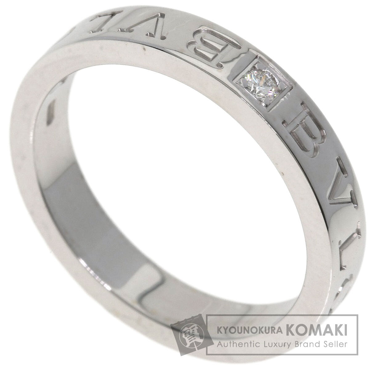 BVLGARI Double logo Diamond Ring K18 White Gold Ladies [Used]