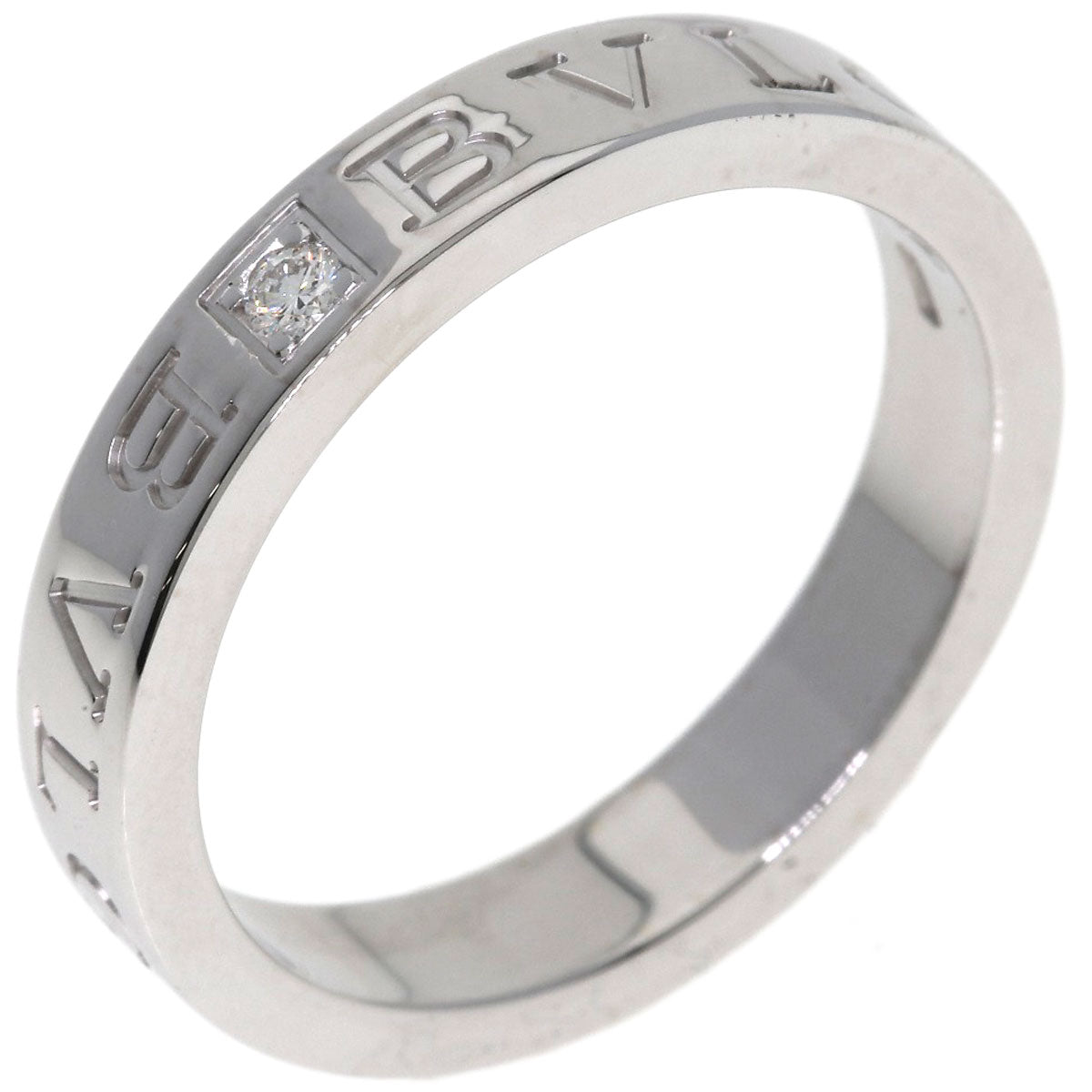 BVLGARI Double logo Diamond Ring K18 White Gold Ladies [Used]