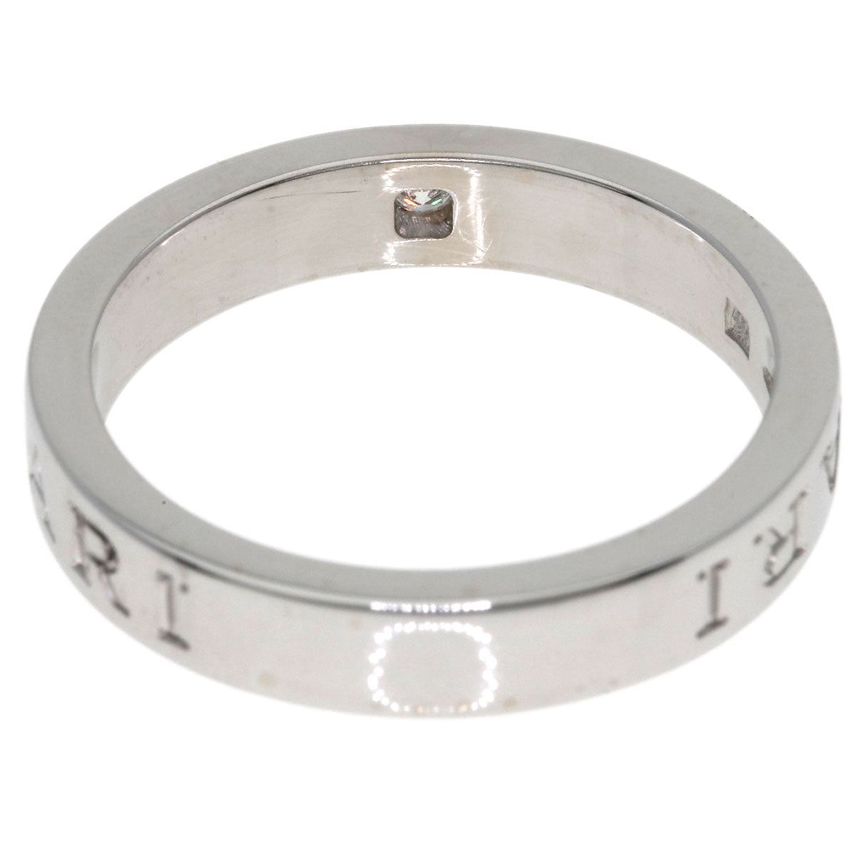 BVLGARI Double logo Diamond Ring K18 White Gold Ladies [Used]