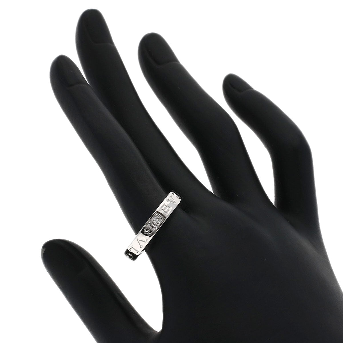 BVLGARI Double logo Diamond Ring K18 White Gold Ladies [Used]